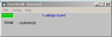 Okno CheckCall